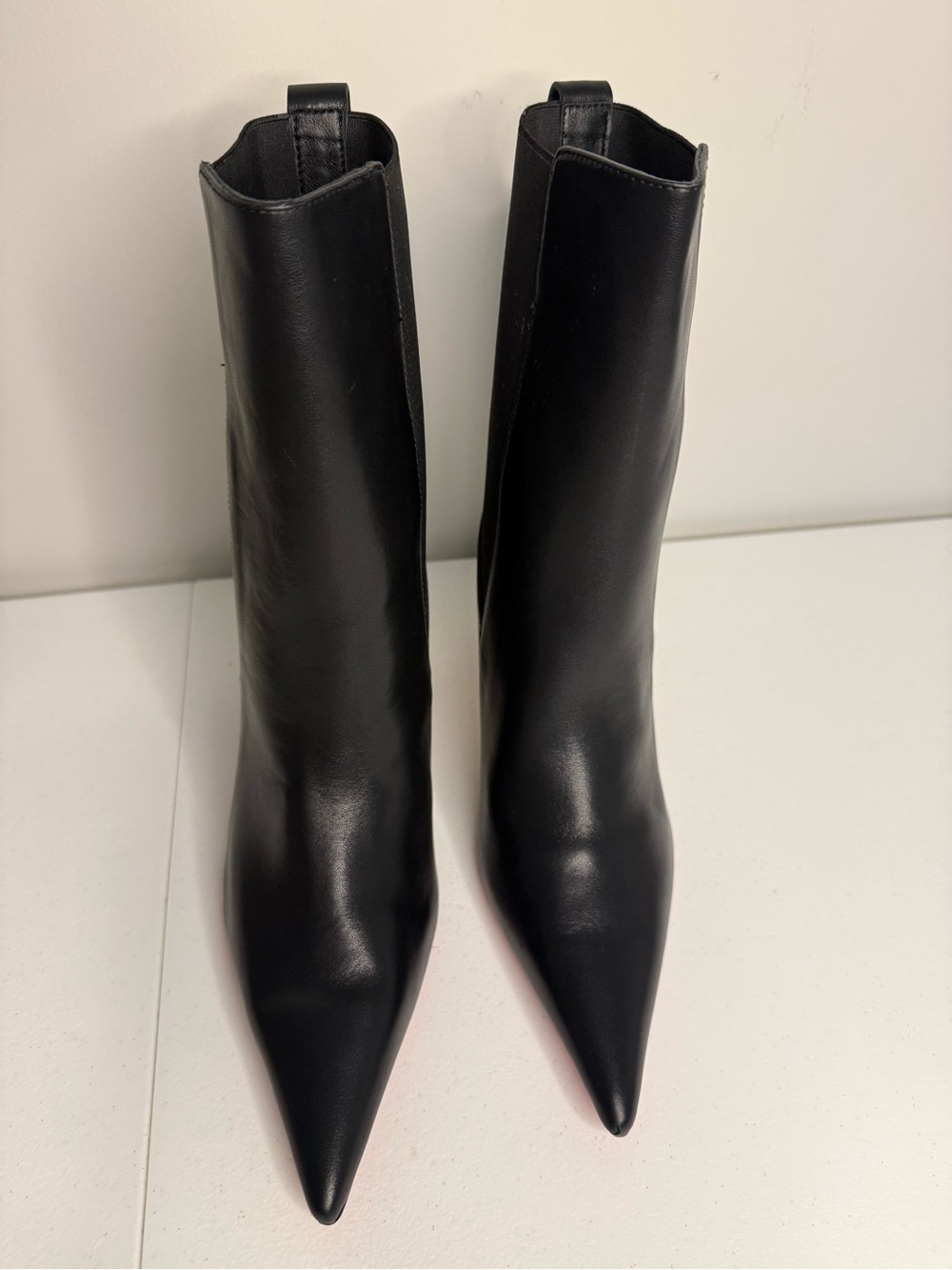 Christian Louboutin Black Pointed Leather Ankle Boots - Picture 4 of 5